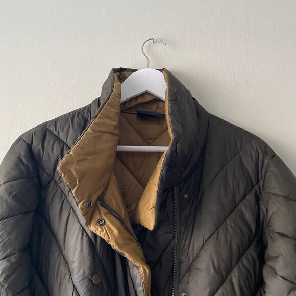 Scotch & Soda Olive Green / Mustard Puffer Jacket w/ Button Details -  Size S - Picture 5 of 13